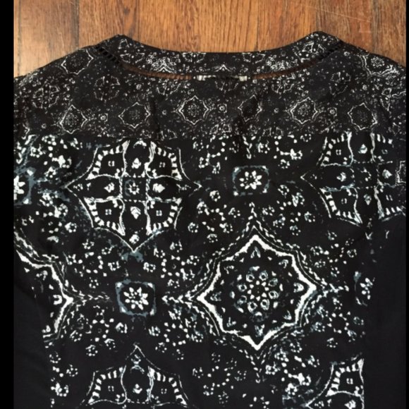 Nanette Lepore 100% Silk Print Paneled Tunic Top - Picture 6 of 8